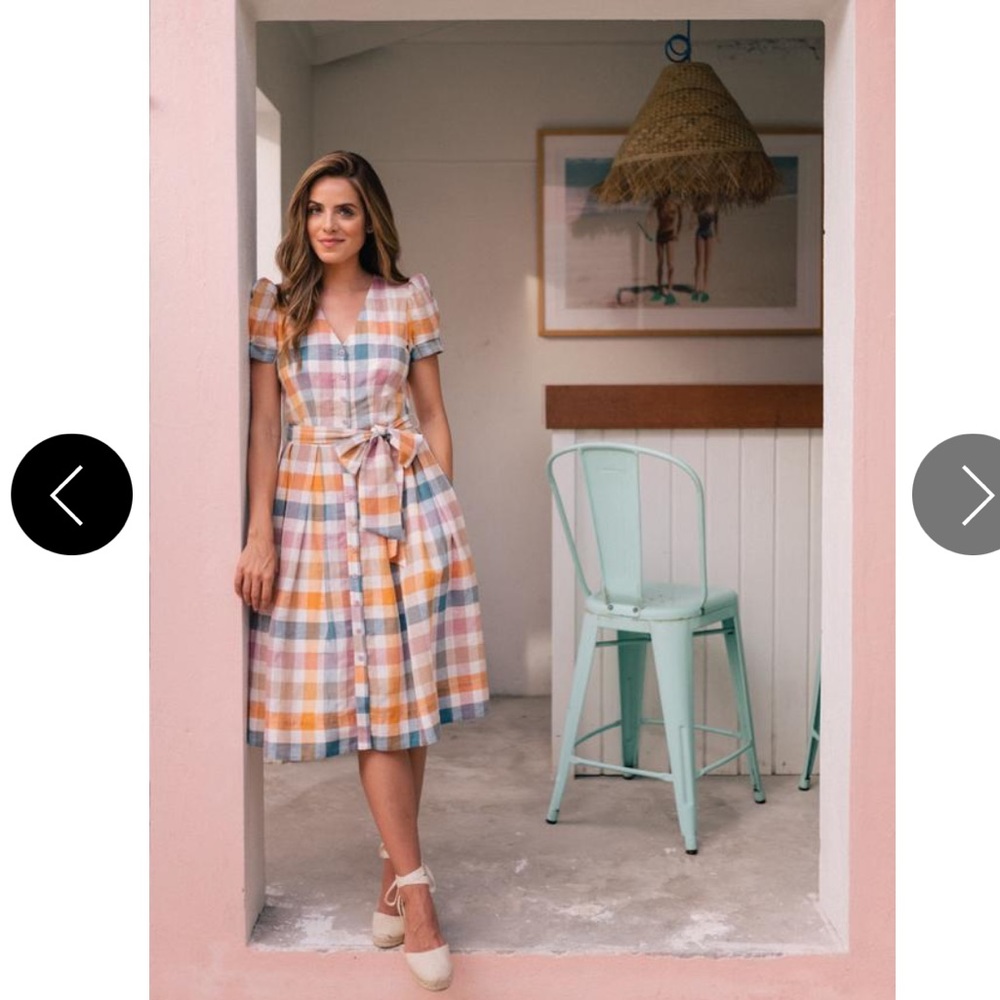 Gal Meets Glam Multicolor Plaid Midi Dress